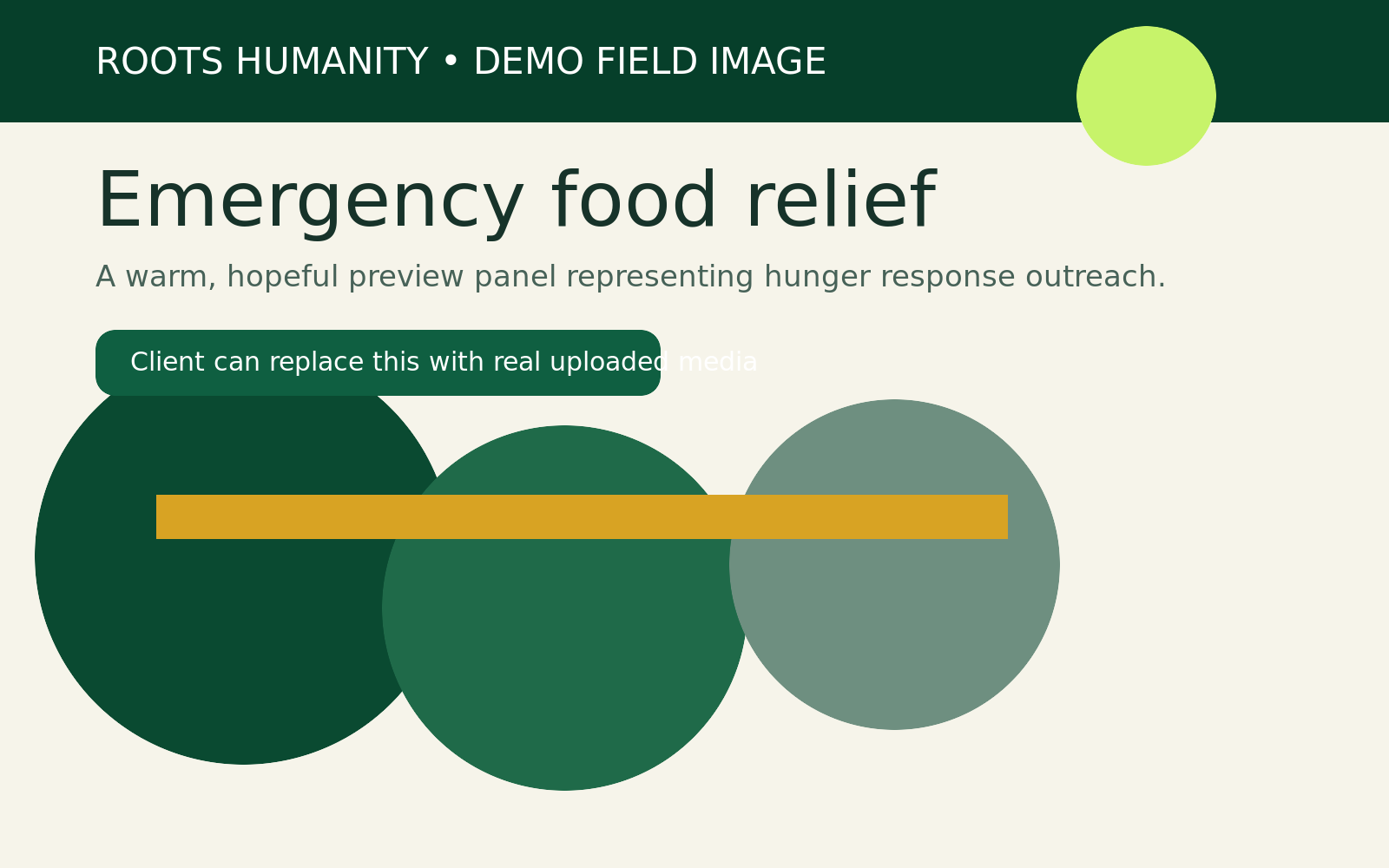 Emergency food relief outreach